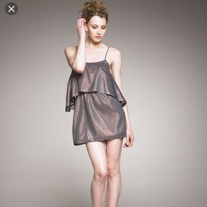 Elizabeth and James Gold shimmer mini dress